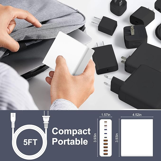 420W USB C Charger Block, 10-Port Charging Station GaN Fast Charging Type C & - Image 6