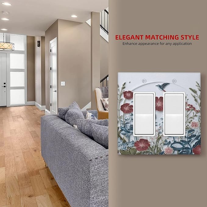 Bvtewkhz Wildflowers Flowers Floral Plants 2 Gang Double Rocker Wall Plate - Image 6