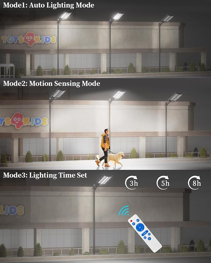Ofuray Of-8800W Solar Street Lights Outdoor, 6500k Solar Security Flood Parking - Image 4