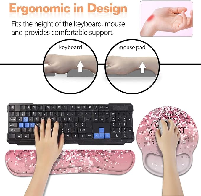 Keyboard Wrist Rest + Mouse Pad Wrist Support Set - Image 3