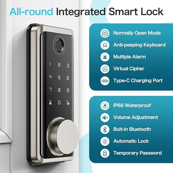 Keyless Entry Door Lock Deadbolt - Image 7