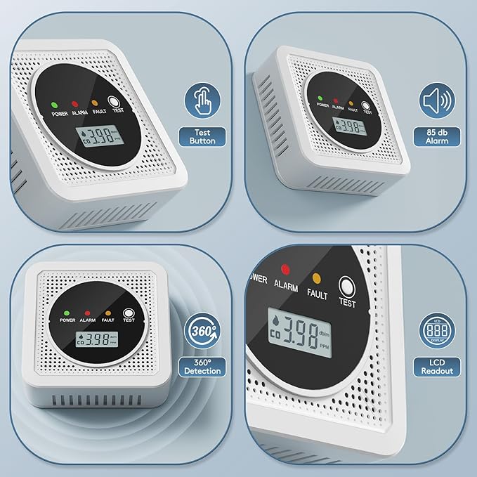 2 in 1, Carbon Monoxide Detectors, Smoke Detector, Smoke Combination CO Alarm - Image 6