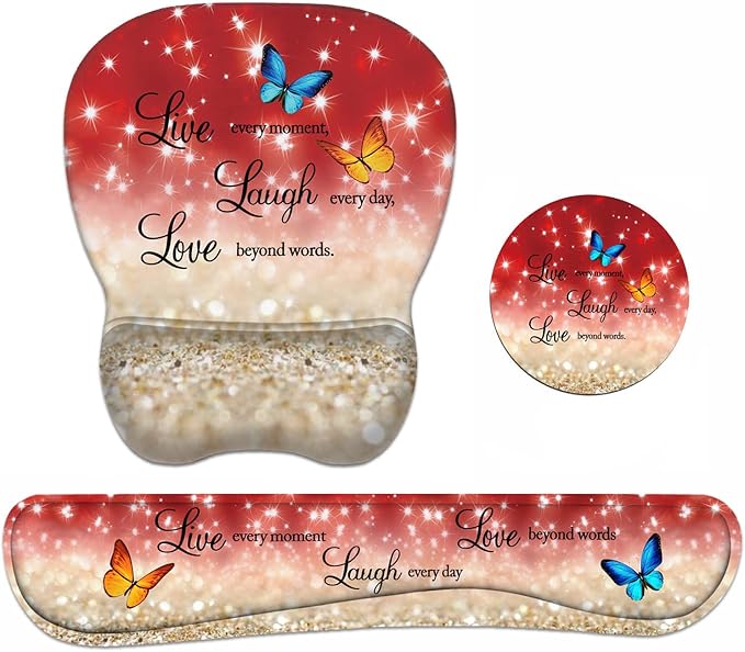 Ergonomic Mouse Pad Wrist Support and Keyboard Wrist Rest Set by Unknown