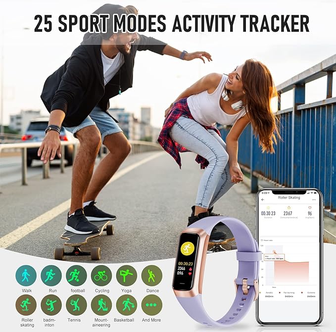 Fitness Tracker with 24/7 Heart Rate Blood Oxygen Sleep Monitor, 1.1" AMOLED - Image 5