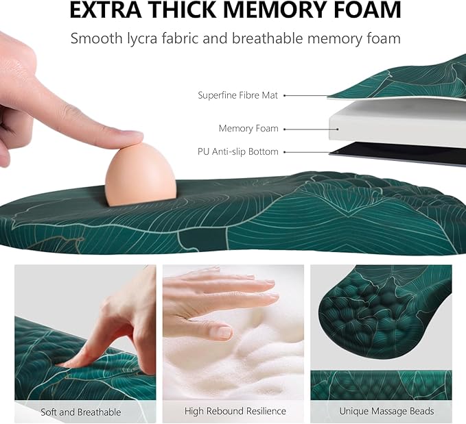 Mouse Pad Wrist Support, Laokiiy 2 in1 Keyboard Wrist Rest+ Ergonomic Mouse Pad - Image 3