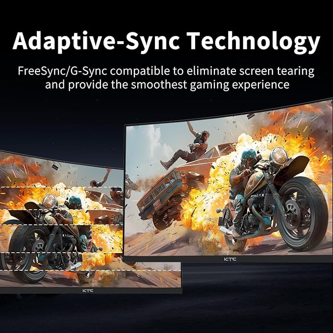 KTC 24 Inch Curved Gaming Monitor, 180Hz FHD 1080P Frameless Computer Monitor - Image 4