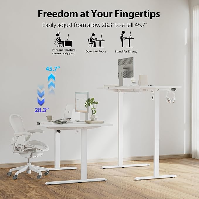 Agilestic Electric Standing Desk, L-Shaped 59 Inches Height Adjustable Desk - Image 6