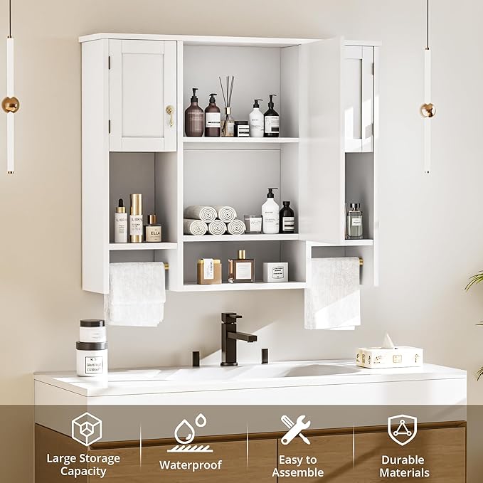 VECELO Bathroom Wall Cabinet - Image 6
