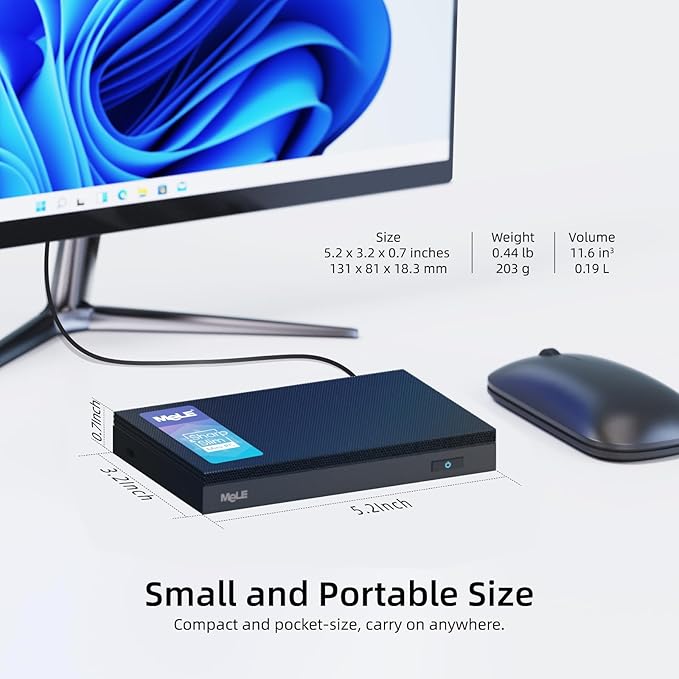 MeLE Quieter3C Fanless Mini PC, Celeron N5105, 8GB RAM, 128GB Storage, - Image 7