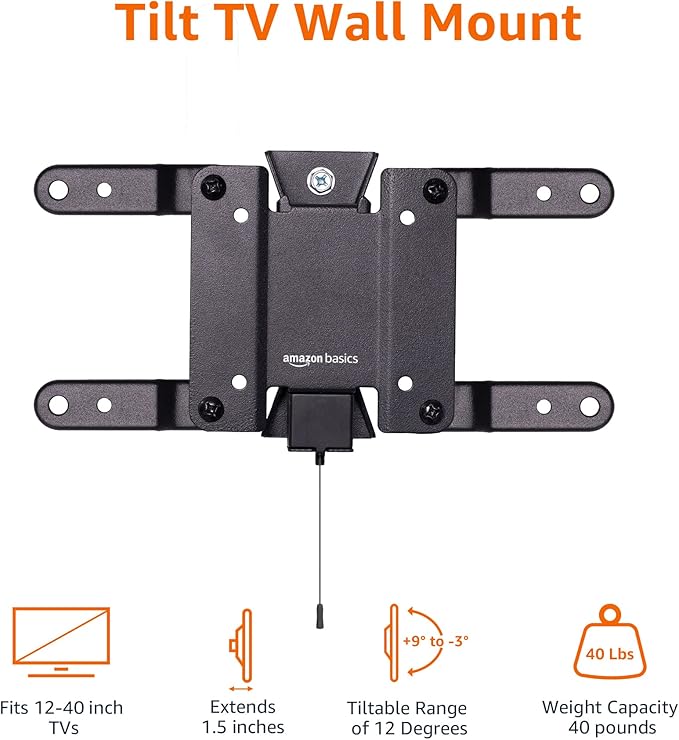 Amazon Basics Tilt TV Wall Mount fits 12-40 inch TVs and VESA 200x200 - Image 10