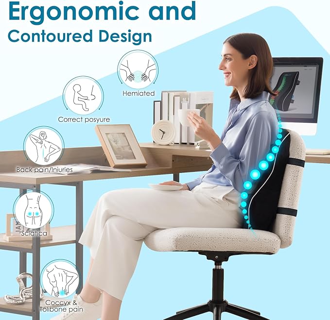 Niceeday Lumbar Support Pillow for Office Chair Car Back Support Pillow - Image 3