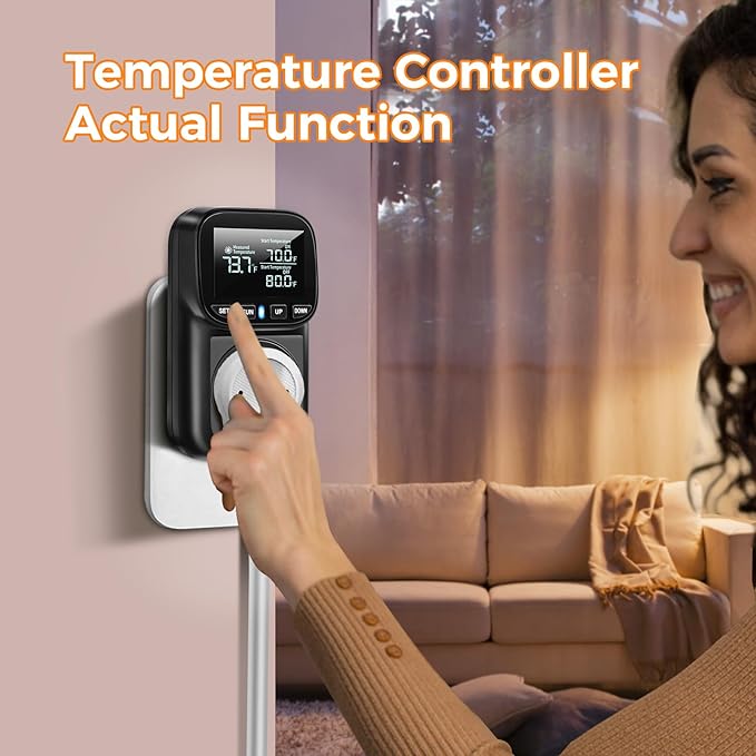Diymore Digital Temperature Controller Outlet, 1800W Plug in Thermostat - Image 3
