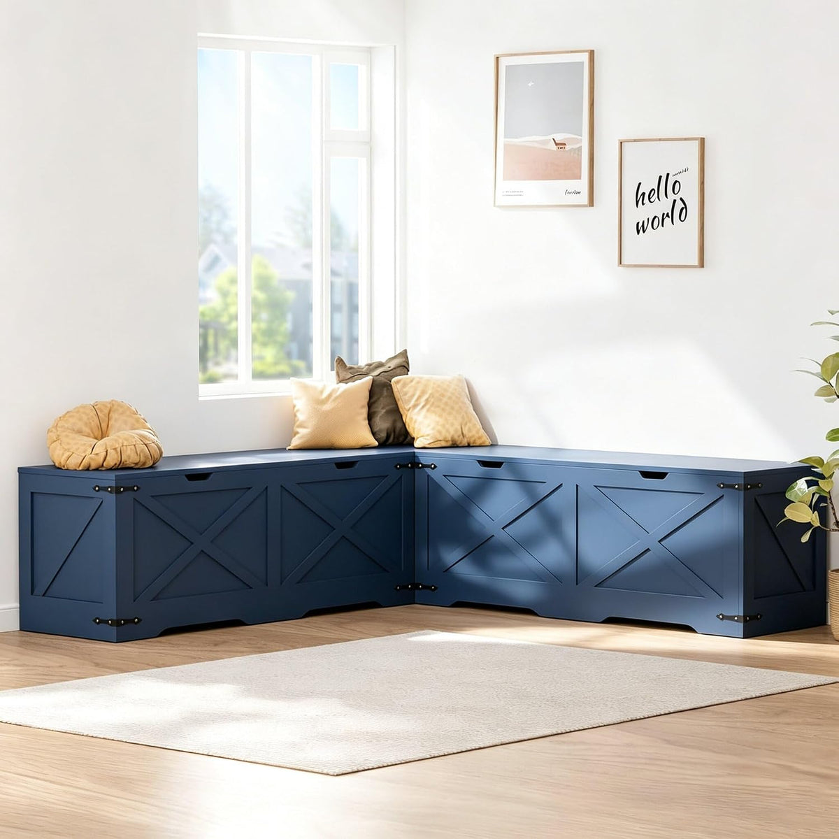 kitchen breakfast nook bench, l shape bench with, main product view