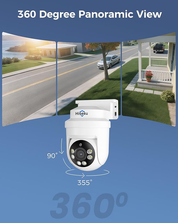 Hiseeu 3K 360°View PTZ Wired Security Camera System - Image 4