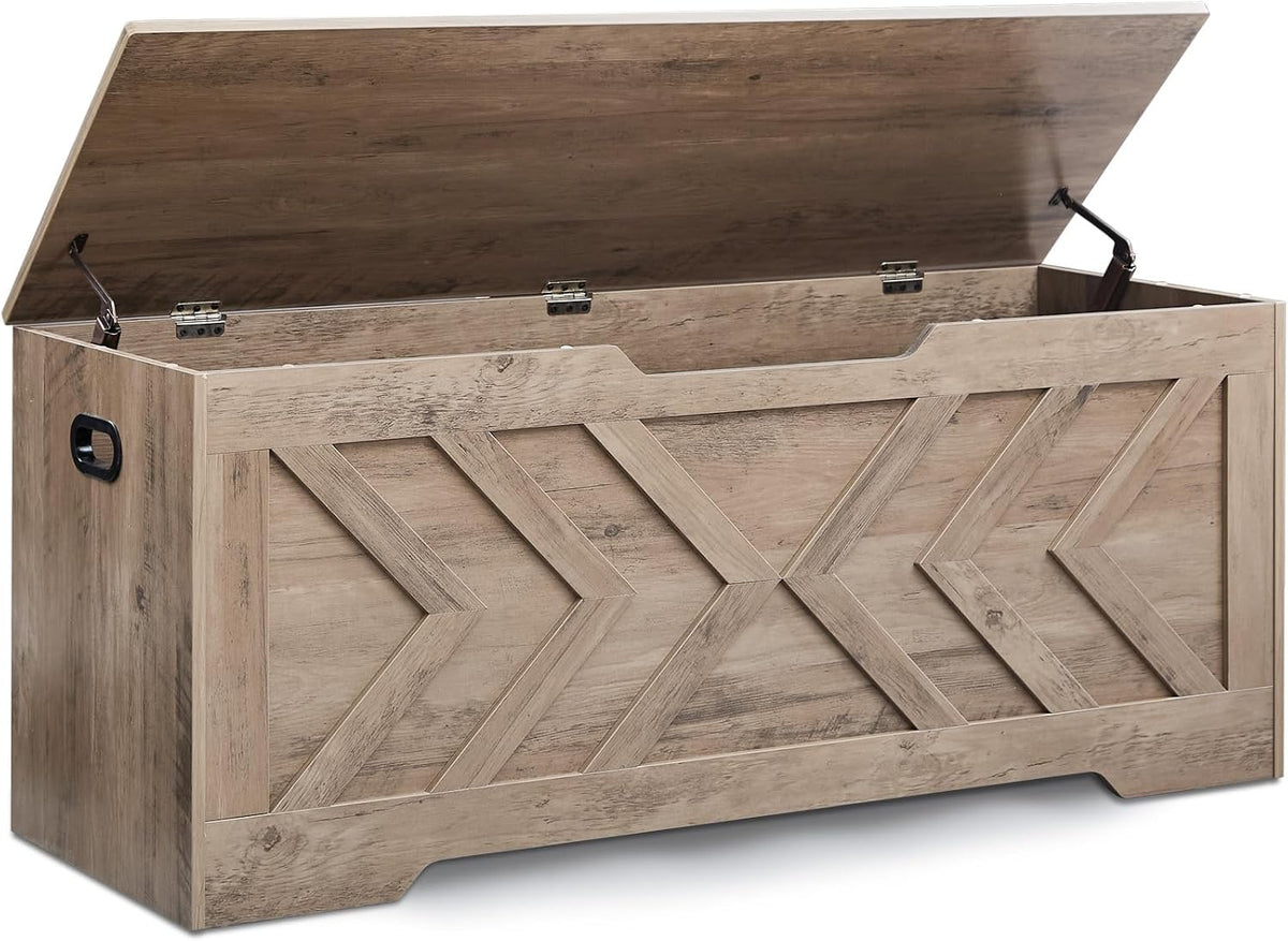 47.2” storage bench,extra large wooden storage chest with, main product view