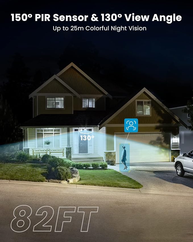 ieGeek Floodlight Camera Outdoor, 2K Wired Home Smart Security Cameras - Image 4