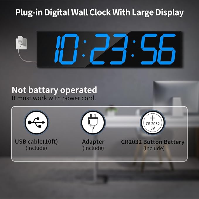 CHKOSDA 28.4''Large Digital Wall Clock, Automic Digital Clock - Image 7