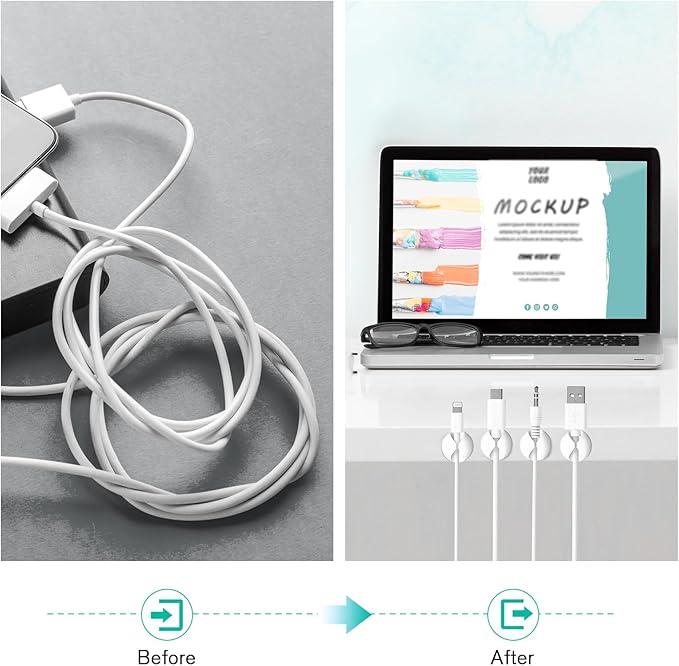 12 Pack Cable Clips, Znben Wire Organizer Holder Adhesive Cord Management - Image 2