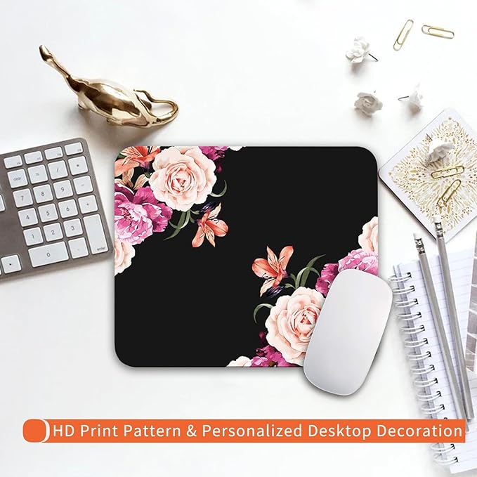 Armanza Square Mouse Pad Pretty Peony Flower, Personalized Premium-Textured - Image 6