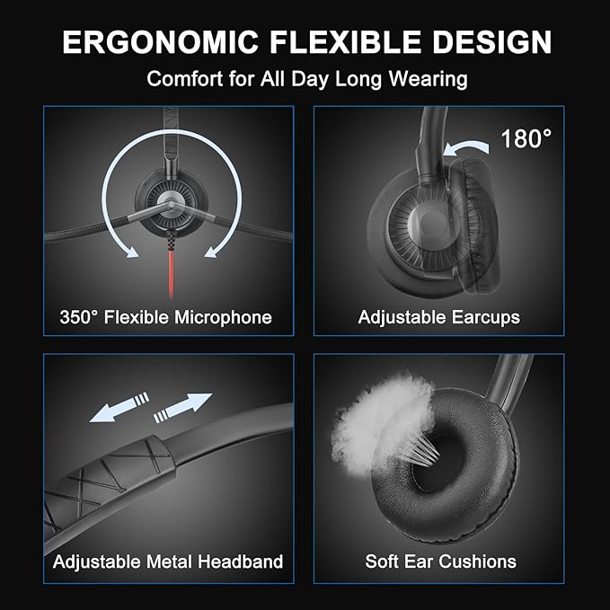 Callez USB Headset with ENC Dual Mic Noise Cancelling - Image 6