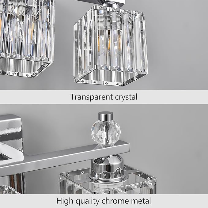 FDPBY Chrome Bathroom Vanity Lights Crystal Vanity Light Bathroom Lighting - Image 4