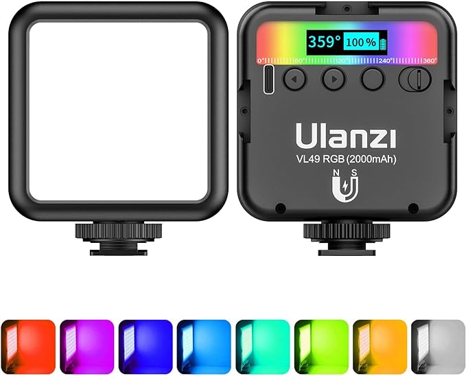 ULANZI VL49 RGB Video Lights, LED Camera Light 360° Full Color Portable by ulanzi