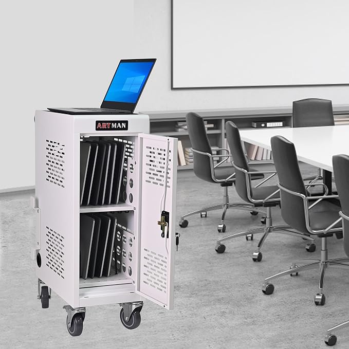 Aokleo Laptop Charging Cart, 16 Devices Tablet Storage Carts - Image 2