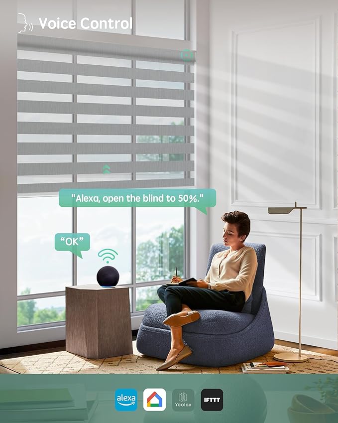 Yoolax Motorized Zebra Blinds Compatible - Image 3