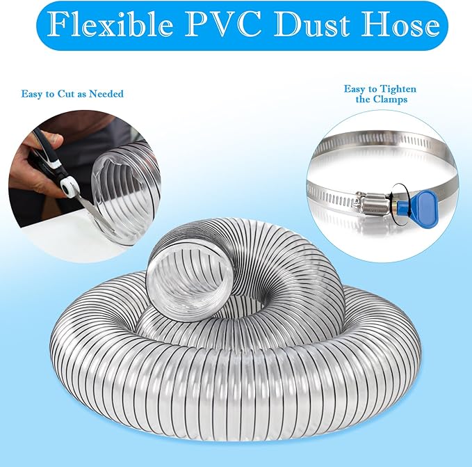 PVC Dust Collection Hose 4" x 10', Puncture Resistant 4 Inch Dust Collector Hose - Image 5