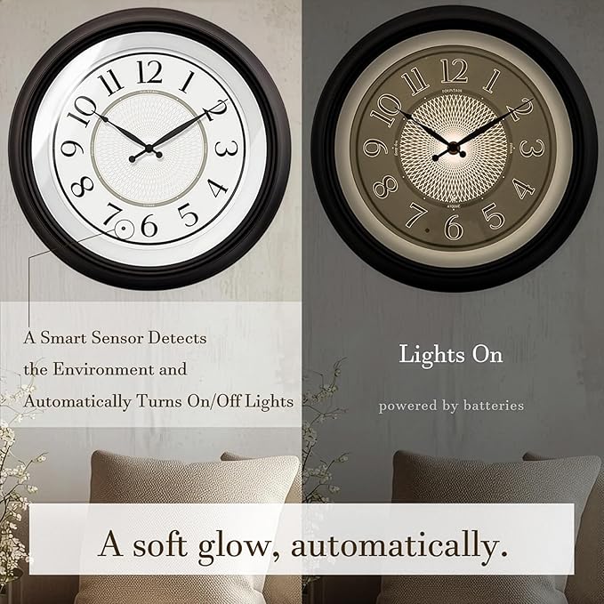 FOUNTAIN DESIGNS Galaxy 18 Inch Luminous Atomic Wall Clock - Image 3