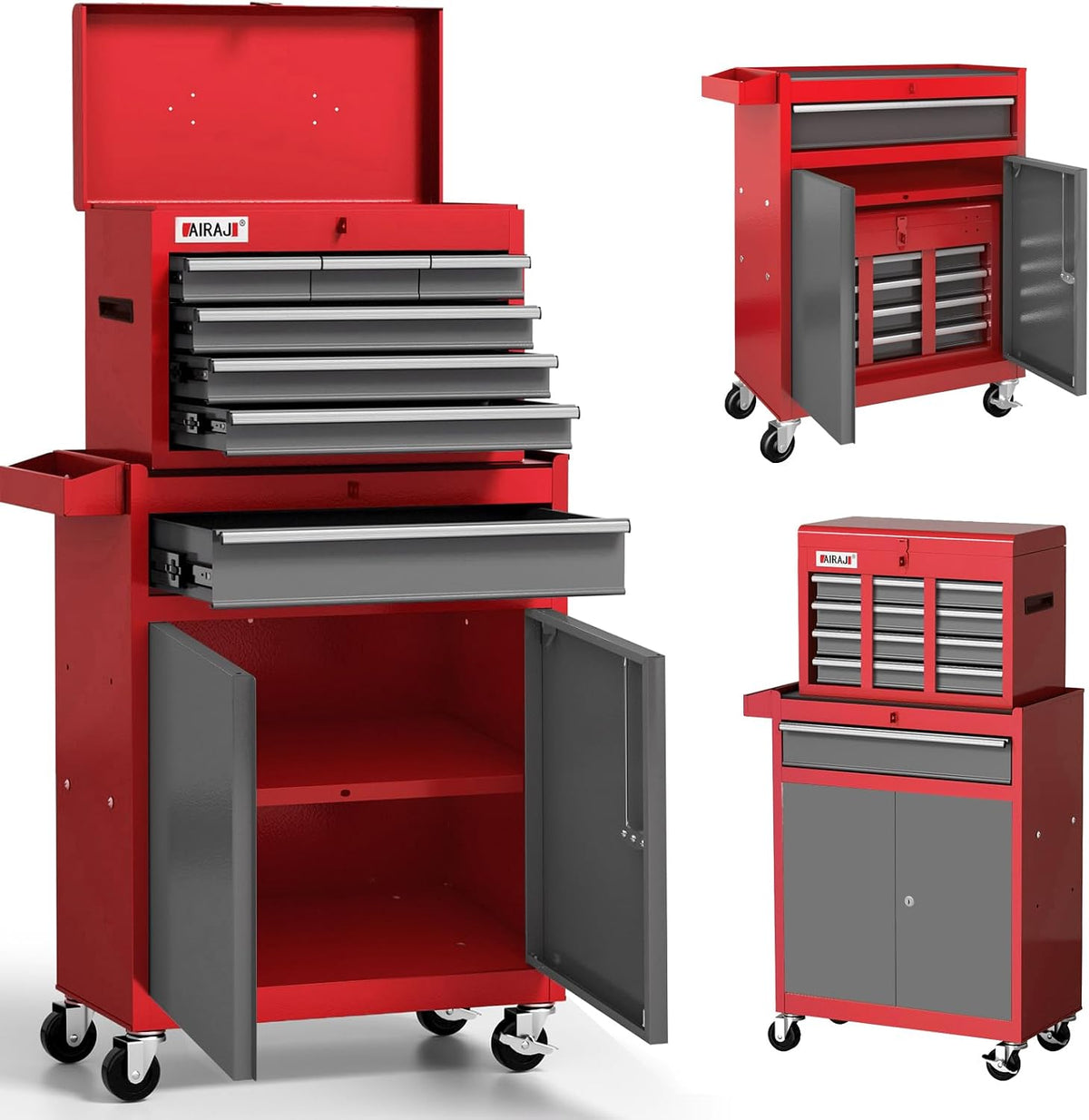 airaj tool chest 7-drawers, 40'' h rolling tool, main product view