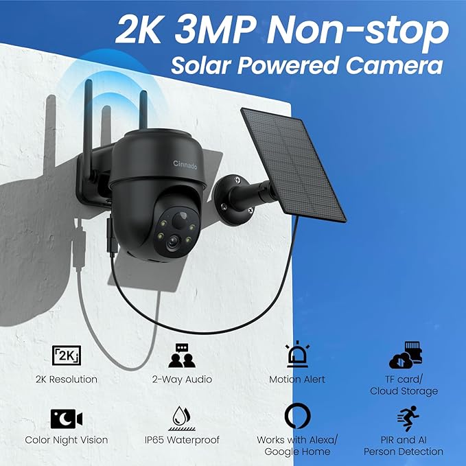 Cinnado 2K Cameras for Home Security-2.4G WiFi Outdoor Camera Wireless - Image 8