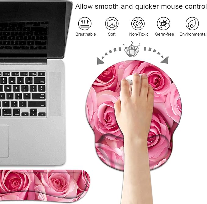 Keyboard Wrist Rest and Mouse Pad Wrist Support Set - Image 2