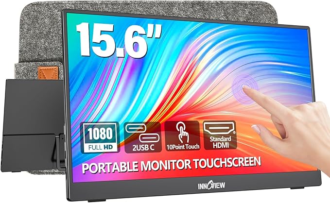 InnoView Portable Monitor Touchscreen 15.6" 1080P 10-Point Touch Screen Monitor by InnoView