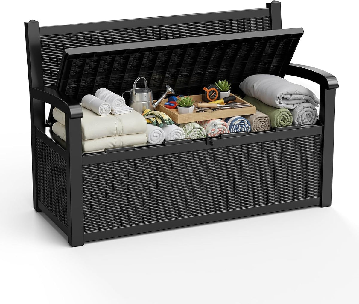 rojik 80 gallon storage bench deck box outdoor, main product view
