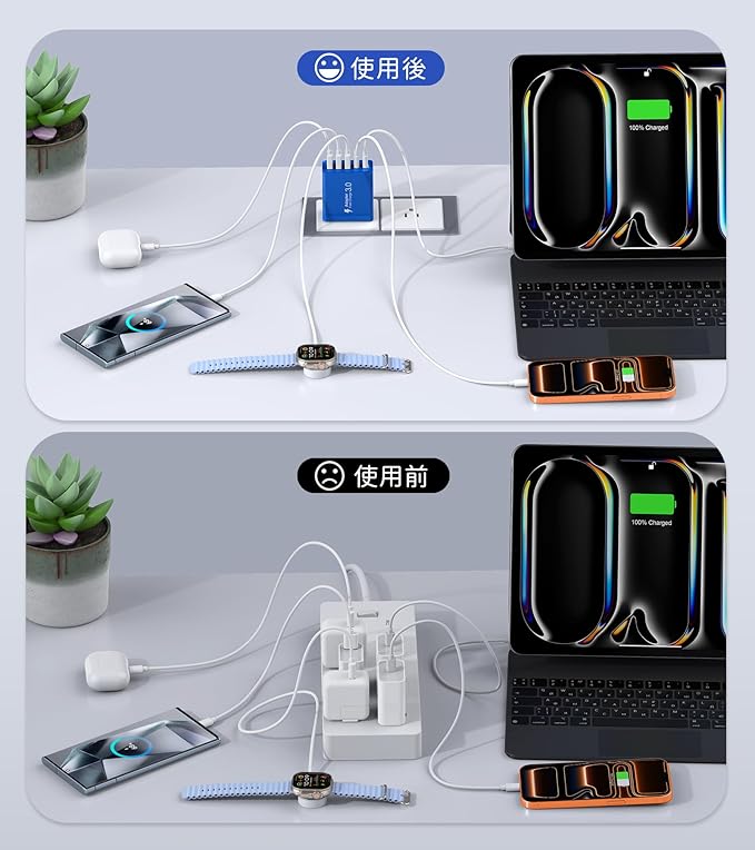 USB C Wall Charger, 60W USB C Charger Block 2-Pack 5-Port PD Fast Charging - Image 5