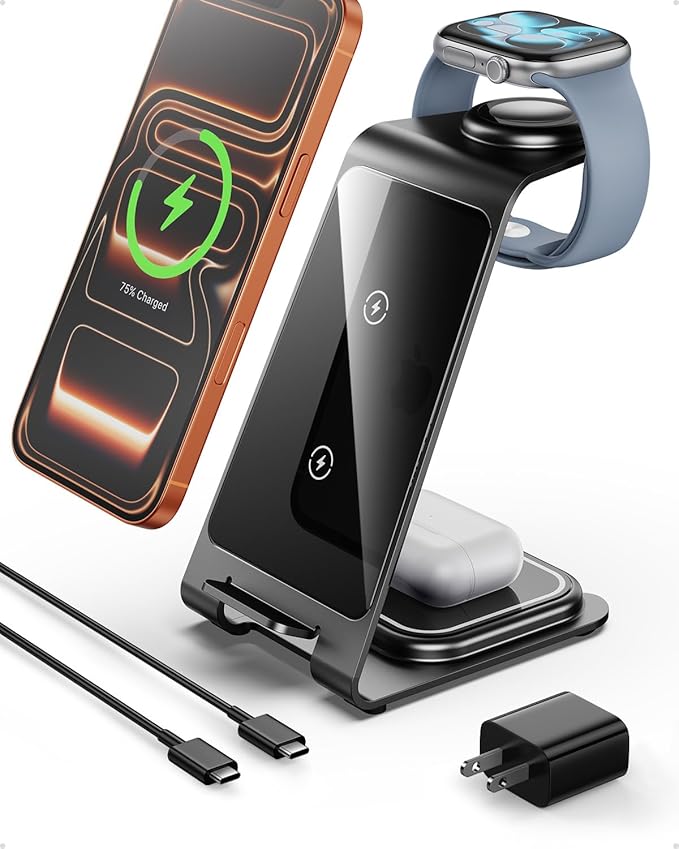 Intoval Aluminum 3 in 1 Wireless Charging Station by Intoval