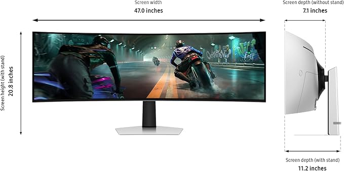 Samsung 49" Odyssey OLED G9 Dual QHD QD-OLED G-Sync Compatible Curved Gaming - Image 8