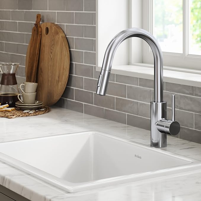 KRAUS Oletto Single Handle Pull Down Kitchen Faucet - Image 2