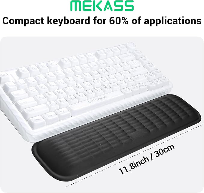 MEKASS Keyboard Wrist Rest for 60% Compact Keyboard, Ergonomic Soft Memory Foam - Image 6