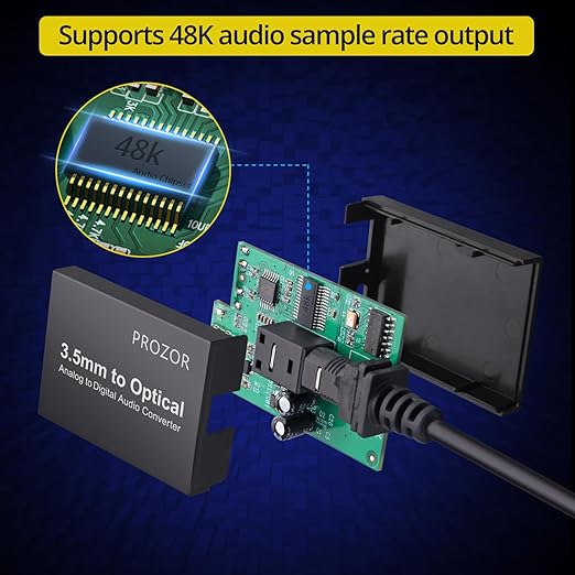 PROZOR 3.5mm to SPDIF Converter Analog to Digital Audio Cable ADC Adapter - Image 6