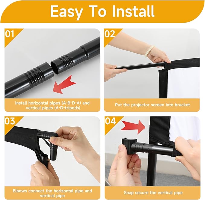 Outdoor Projector Screen with Stand, SCREENMAX 120 inch Foldable Projector - Image 7