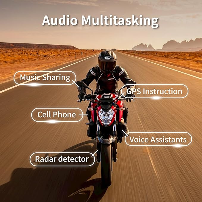 BIKECOMM Salut Motorcycle Helmet Speakers Intercom – 1000M Range Wireless - Image 8
