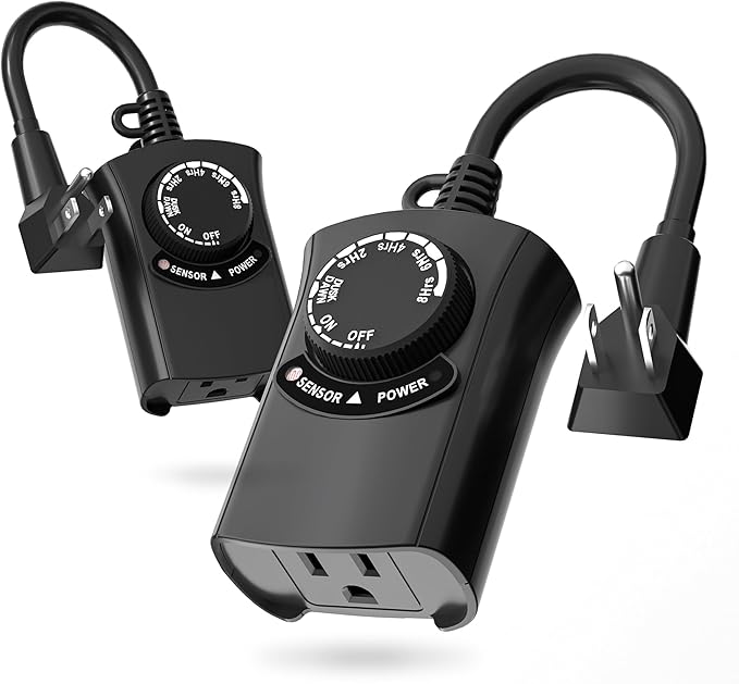 HBN Outdoor Light Timer Waterproof, Weatherproof Photocell Dusk to Dawn Light by HBN