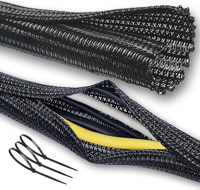 Cable Management Split Wire Loom Sleeve by ZEMAN