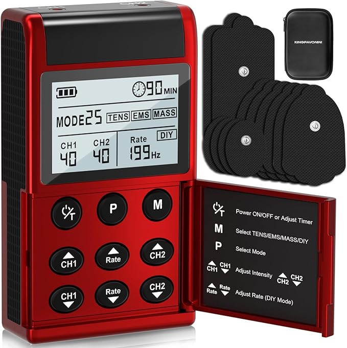 KingPavonini 4-IN-1 TENS Unit Muscle Stimulator, DIY & TENS & EMS & MASS by KingPavonini
