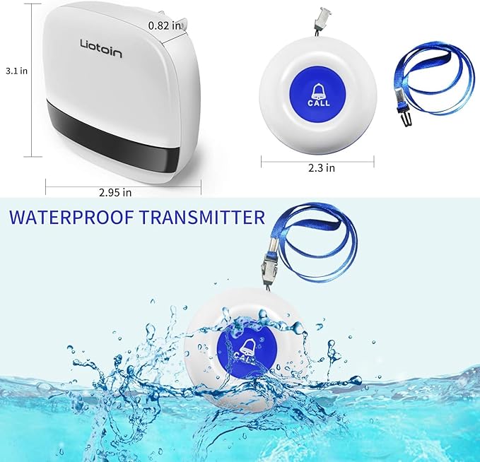 LIOTOIN Caregiver Pager Wireless Call Button Alert Button Call Bell Emergency - Image 6