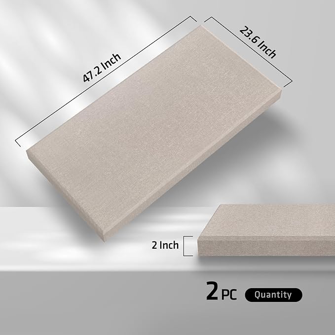 UMIACOUSTICS 2 PCS Acoustic Panel, 47.2" x 23.6" x 2" Fiberglass Sound Proof - Image 2