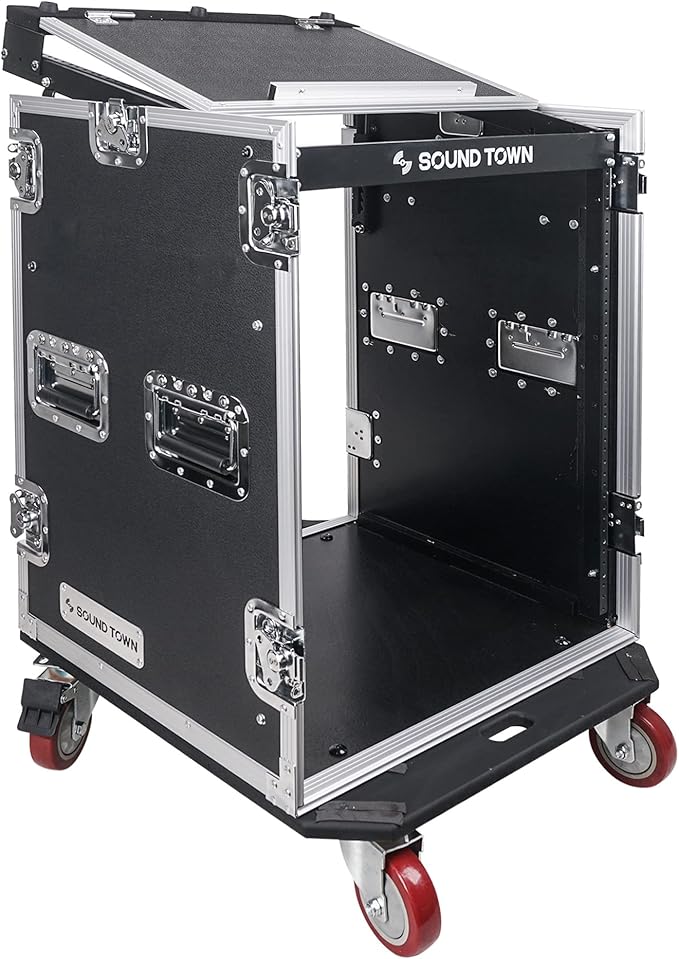 Sound Town Heavy-Duty 1/2" 14U PA DJ Rack/Road Case by SOUNDTOWN