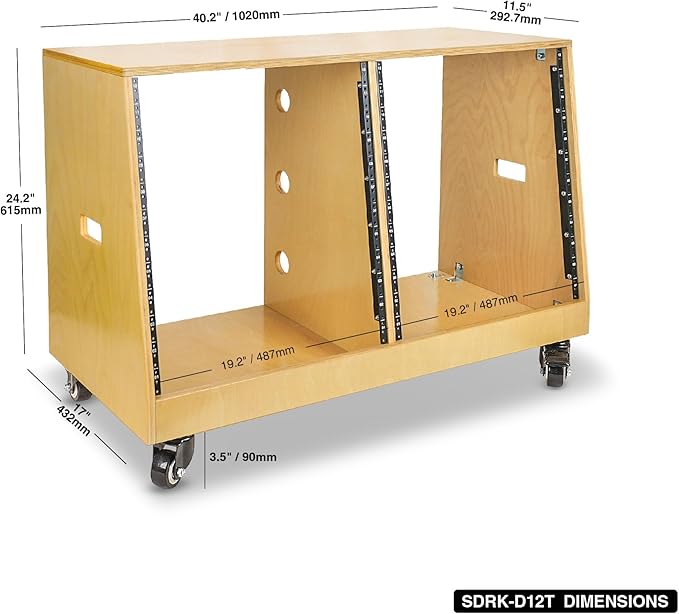 Sound Town DIY 2 x 12U Slanted Studio Rack - Image 4